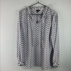 Talbots Bird Cage Blouse Size M Petite